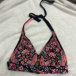 Victoria's Secret Black floral Bikini Top